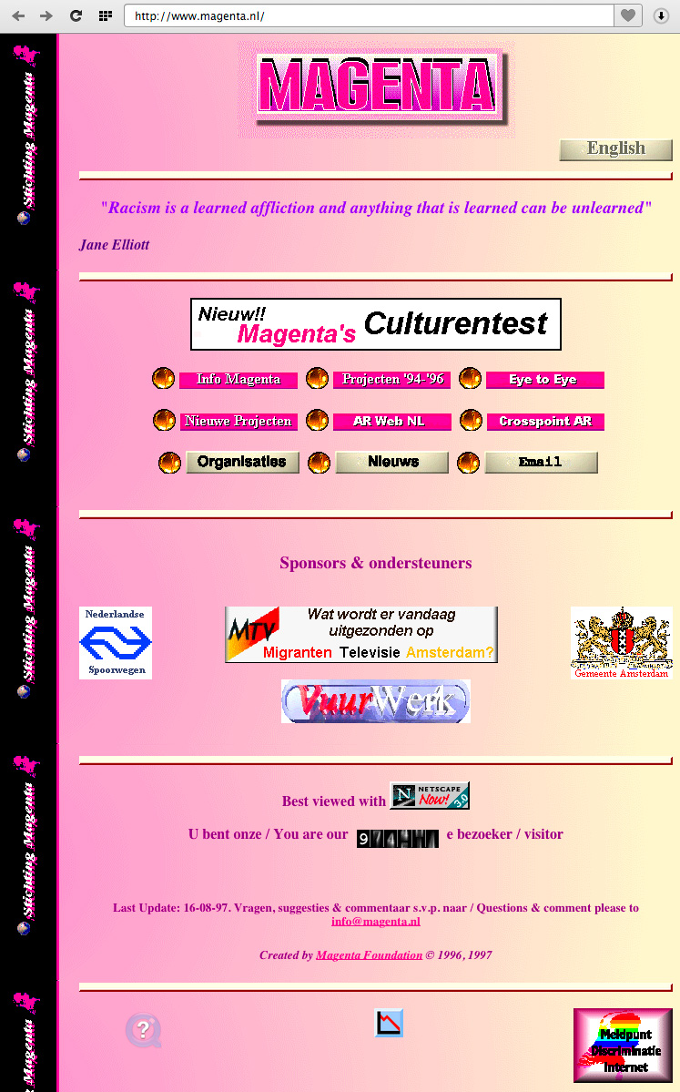 Screen 1997 Magenta website